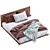 Stylish Walnut Bed by Westelm 3D model small image 3