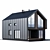 Modern Barnhouse with Carport 3D model small image 2