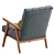 Arkin Wooden Frame Accent Chair: Stylish Gray Seating 3D model small image 4