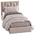 Plush Comfort Bed: Soft Headboard & Stylish Design 3D model small image 3