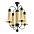 1920s Art Deco Lacquered Brass Chandelier 3D model small image 1