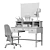 V_Ray 5 Corona Render 5 Spindle Desk 3D model small image 3