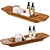 Teak Wood Tray: Stylish and Functional 3D model small image 1