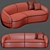 Sleek Siena Sofa - Designer Elegance 3D model small image 4