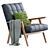 Sleek Leather Accent Chair 3D model small image 4