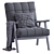 Sleek Leather Accent Chair 3D model small image 5