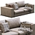 Elegant Hamilton Leather Sofa 3D model small image 3