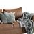 Sleek Leather Sofa 3D model small image 6