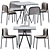 Modern Café Table & Shell Chair 3D model small image 1