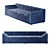 Imperial Velvet Sofa 3D model small image 1