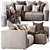 Cozy Mello Taos Brown Corner Sectional 3D model small image 3