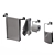 Chrome Bathroom Accessory Set 3D model small image 5