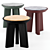 Elegant Mimi Stool in Camel Leather 3D model small image 1