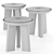 Elegant Mimi Stool in Camel Leather 3D model small image 2