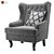 Elegant Wingback Chair: Vray/Corona, Real-World Scale 3D model small image 1