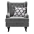 Elegant Wingback Chair: Vray/Corona, Real-World Scale 3D model small image 2