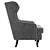 Elegant Wingback Chair: Vray/Corona, Real-World Scale 3D model small image 4