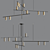 Mid Century Chandelier Collection 3D model small image 3