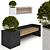 Urban Oasis Bench: Stylish Furniture with Plants 3D model small image 1