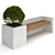 Urban Oasis Bench: Stylish Furniture with Plants 3D model small image 4