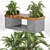 Modern Bench with Plant Décor 3D model small image 4