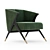 Elegant Velvet Armchair - 2 3D model small image 1