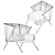 Elegant Velvet Lounge Armchair 3D model small image 4