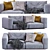 Flexform Grande Sofa: Elegant Comfort 3D model small image 1