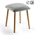 Modern Grey Square Stool Jimi 3D model small image 1