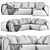 Moroso Heartbreaker Sofa: Elegant Comfort for Your Living Space 3D model small image 2