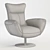 Contemporary Navy Leather Lounge Chair 3D model small image 8