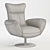 Contemporary Navy Leather Lounge Chair 3D model small image 11