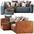 Mello Taos Brown Sectional: Modular Comfort at its Finest! 3D model small image 2