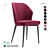 Velvet Berg Chair - Wine Red 3D model small image 3