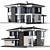 Modern Two-Story Cottage with Panoramic Windows 3D model small image 1