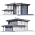 Modern Two-Story Cottage with Panoramic Windows 3D model small image 7