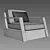 Restoration Hardware TROPEA Swivel Lounge Chair 3D model small image 4