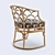 Coastal Coraline Rattan Dining Chair 3D model small image 3