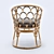 Coastal Coraline Rattan Dining Chair 3D model small image 4