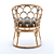 Coastal Coraline Rattan Dining Chair 3D model small image 10