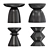 Ally: Black Mat Concrete Side Stool 3D model small image 1