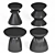 Ally: Black Mat Concrete Side Stool 3D model small image 2