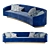 Elegant Crescent Art Deco Sofa 3D model small image 1