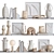 Shelf Decor Set: Vases, Relief, Lamp 3D model small image 1