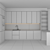 Sleek White Kitchen Ensemble 3D model small image 6