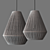 Natural Grey Paper Rope Pendant 3D model small image 2