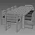 Elegant TROPEA Dining Table Set 3D model small image 3