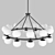 Hutchinson Brass Chandelier: Modern Retro Elegance 3D model small image 2