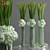 Elegant Hydrangea Leaf Vase Set 3D model small image 1