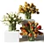 Colorful Tulip Bouquet in Glass Vases 3D model small image 1
